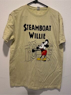 Disney "Steamboat Willie" Mickey Mouse Shirt Vintage Style Graphic Tee